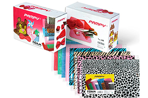 48 láminas de goma eva de 20 x 30 cm.