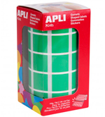 Gomets cuadrados de colores adhesivos Apli de 20 milímetros verdes