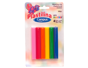 Plastilina para modelar manualidades escolares Campus en 6 barritas de 100 gramos
