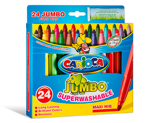 Rotuladores Carioca Jumbo Superwashable de punta gruesa en 24 colores