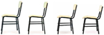 Silla escolar con asiento y respaldo de madera en color crema y estructura metálica de acero en 4 alturas para las diferentes etapas de formación escolar