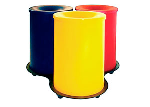 Pack de 3 papeleras metálicas de reciclaje en 3 colores 119