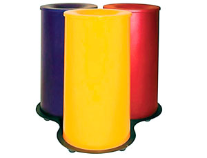 Pack de 3 papeleras metálicas de reciclaje en 3 colores