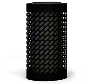 Papelera de diseño con tapa cenicero Impression Rack en negro