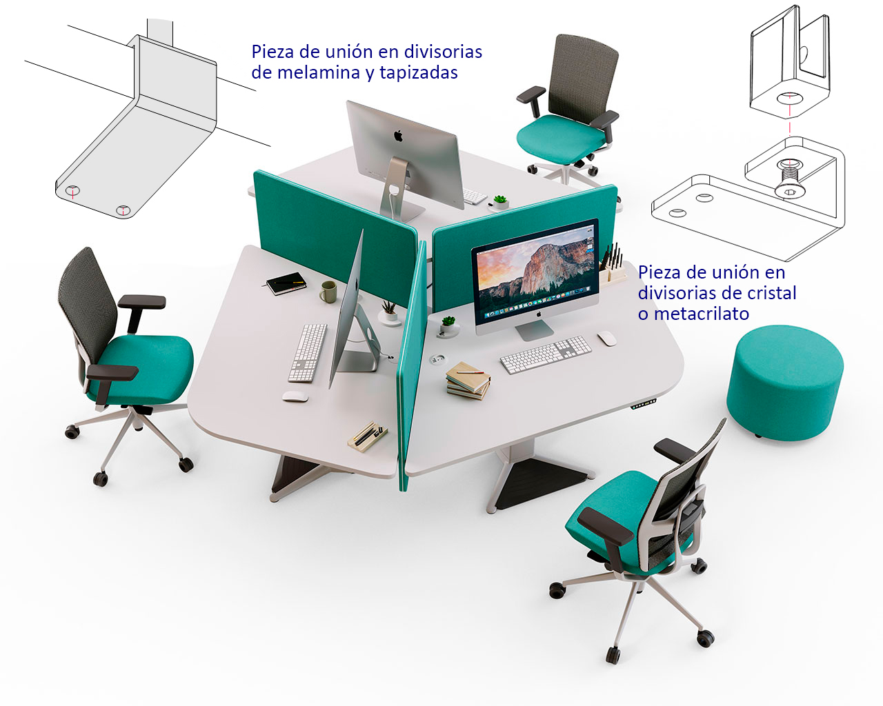 Divisoria de sobremesa para escritorios Actiu