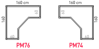 Mesas ergonómicas de 160 cm. Prisma