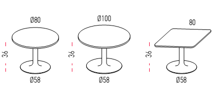 Modelos para mesa Tabula Tar 30 de 36 cm. de alto