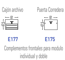Complementos para configuración de mesas Twist Spine Lineal
