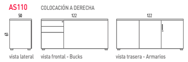 Armario con apoyo en mesa a la derecha