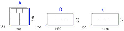 Medidas de la configuración archivador cajonera de plástico Organitec