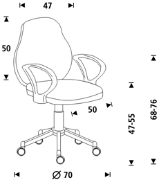 Medidas de la silla de oficina Rocada RD-939