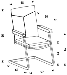 Medidas de la silla de oficina Rocada RD-990