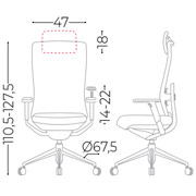 Medidas del sillón de dirección TNK Flex