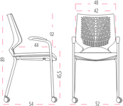 Medidas de la silla Tnkid confidente con cuatro patas de Actiu