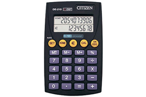 Calculadora de bolsillo de 10 dígitos Citizen DE-210