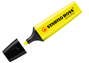 Marcador subrayador amarillo fluorescente Stabilo Boss
