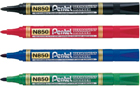 Rotuladores permanentes Pentel N850 en caja de 12 en colores azul, rojo, negro y verde