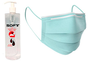 Mascarillas, pantallas y gel desinfectante