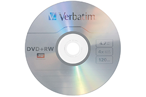 DVD regrabable Verbatim SERL DVD+RW 4,7 Gigas de capacidad de memoria, 120 minutos de vídeo y velocidad de grabación hasta 4x