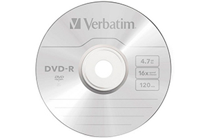 DVD barato Verbatim AZO DVD-R 4,7 Gigas de capacidad de memoria, 120 minutos de vídeo y velocidad de grabación hasta 16x