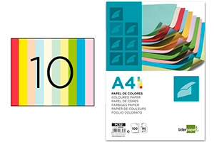 100 folios de papel en 10 colores DIN-A4 80g Liderpapel