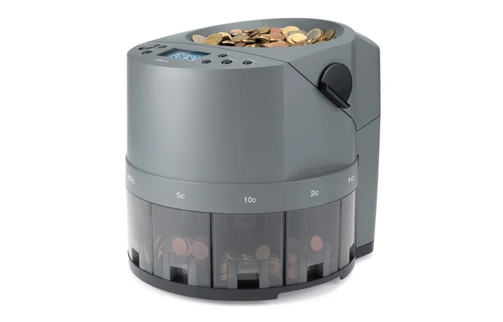Contadora de monedas Safescan 1450 contando monedas