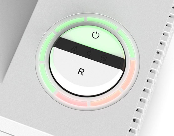 Códigos de color en el botón Easy Switch Controlador Easy Switch iluminado