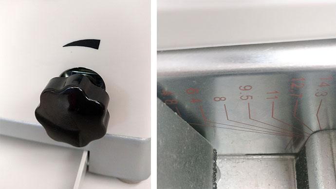 Para cerrar el wire-o solo hay que girar las dos ruedas que incorpora la encuadernadora para hacer que coincidan las lineas con el diámetro deseado