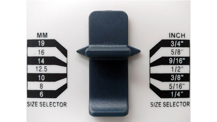 El cómodo selector de tamaño de wire que incluye la encuadernadora facilita la medida de wire-o que vas a necesitar