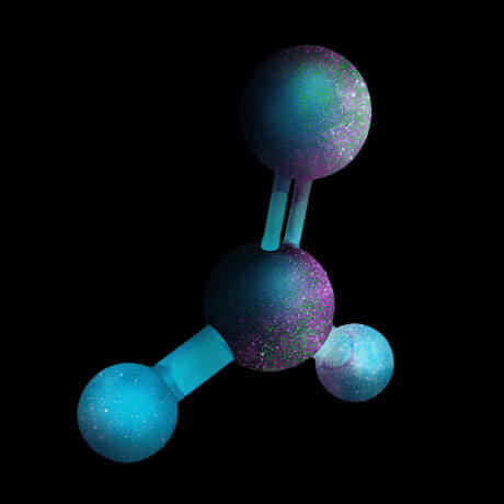 Representación molecular del formaldehído