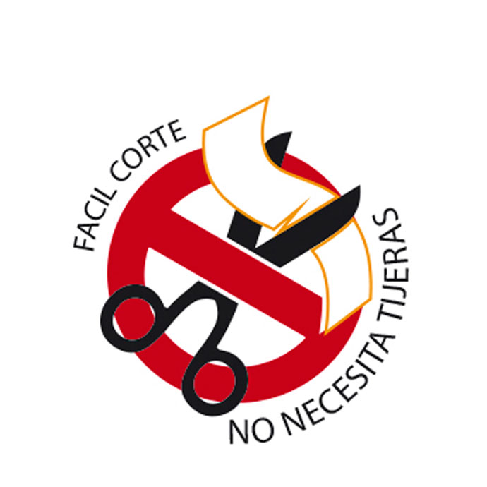 Corte fácil La cinta adhesiva Fixo Color se puede cortar fácilmente sin falta de utilizar tijeras.