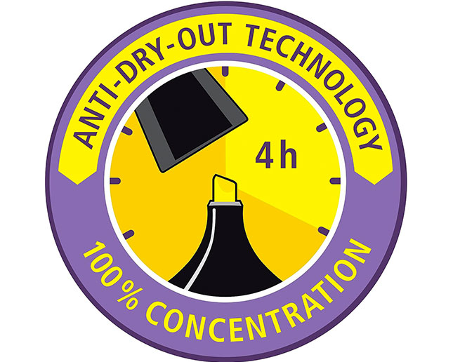 Tecnología anti Dry Out El rotulador fluorescente Stabilo Boss con su tecnología anti secado puede estar destapado hasta 4 horas sin secarse para que puedas concentrarte en el trabajo.