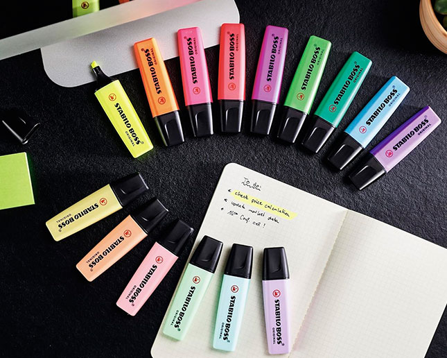 Recargable Bueno para el medio ambiente. El rotulador fluorescente Stabilo Boss tiene un gran depósito de tinta que podrás volver a rellenar.
