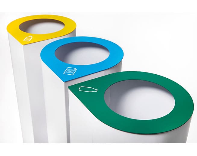 3 papeleras de reciclaje Davos para plástico, papel y vidrio