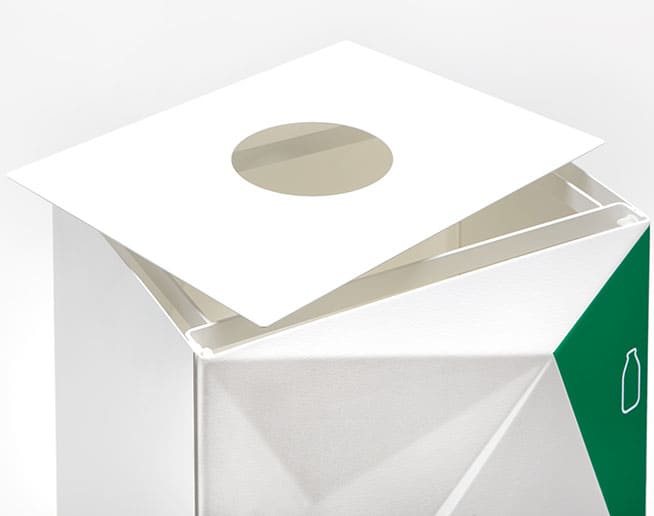 Papelera Vevey con tapa abierta