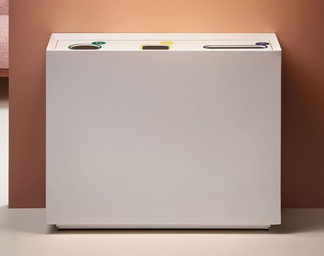 Papelera de reciclaje con 3 compartimentos