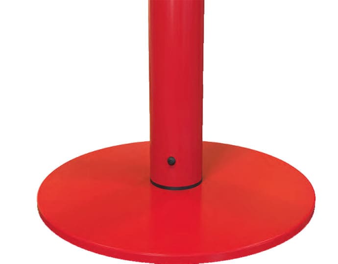 Base redonda y roja del poste separador