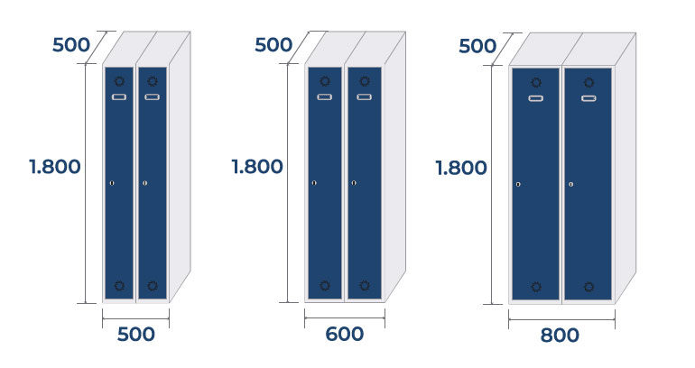 Taquilla de 2 columnas de 1 puerta