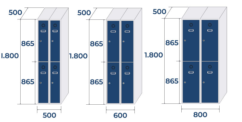 Taquilla de 2 columnas de 2 puertas