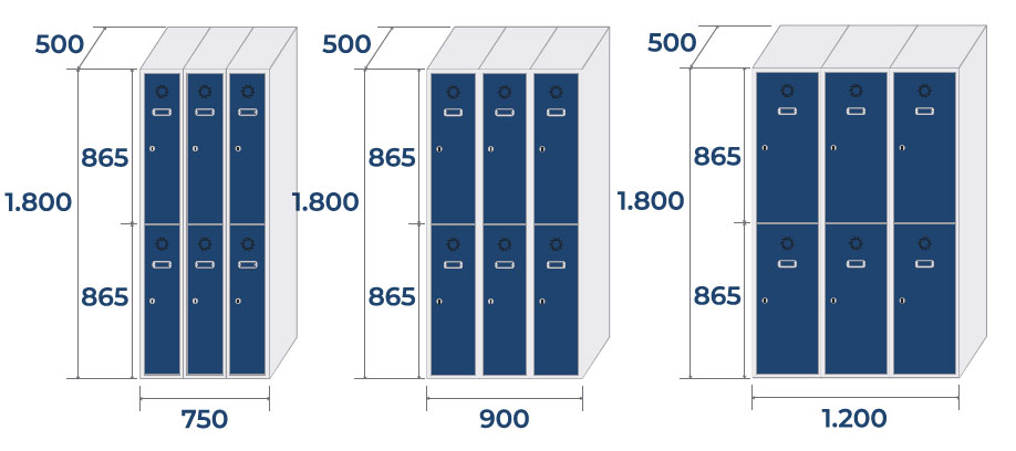 Taquilla de 3 columnas de 2 puertas
