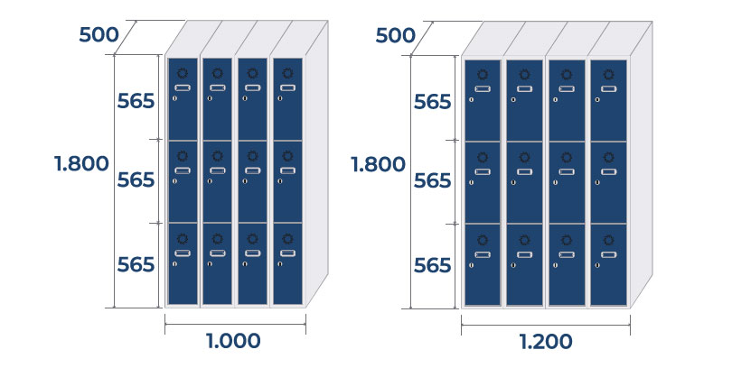 Taquilla de 4 columnas de 3 puertas