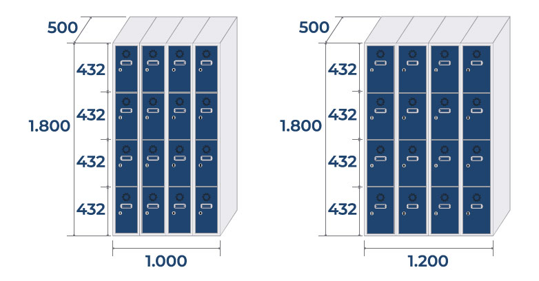 Taquilla de 4 columnas de 4 puertas
