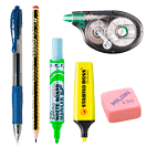 Portaminas, lápices, gomas, borradores, rotuladores, bolígrafos y accesorios de escritura