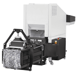 Combinación de destructora de documentos industrial y prensa compactadora de canal HSM SP 5088
