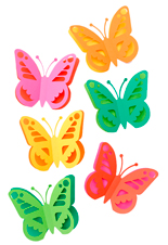 Diseños de manualidades con cartulina: Mariposas de colores para decorar
