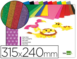Bloc con 10 láminas de colores de tela de fieltro para manualidades