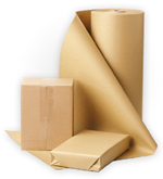 Bobinas de papel kraft blanco y marrón verjurado para embalar paquetes