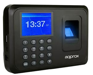 Reloj para fichar con lector de huellas digital para control de presencia laboral