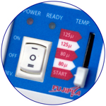 Selector de temperatura en función del grosor del papel y del plástico