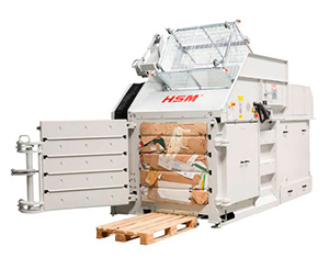 Prensa compactadora enfardadora de balas horizontal HSM HL 7009 para recilar cartón, papel, plásticos, etc.